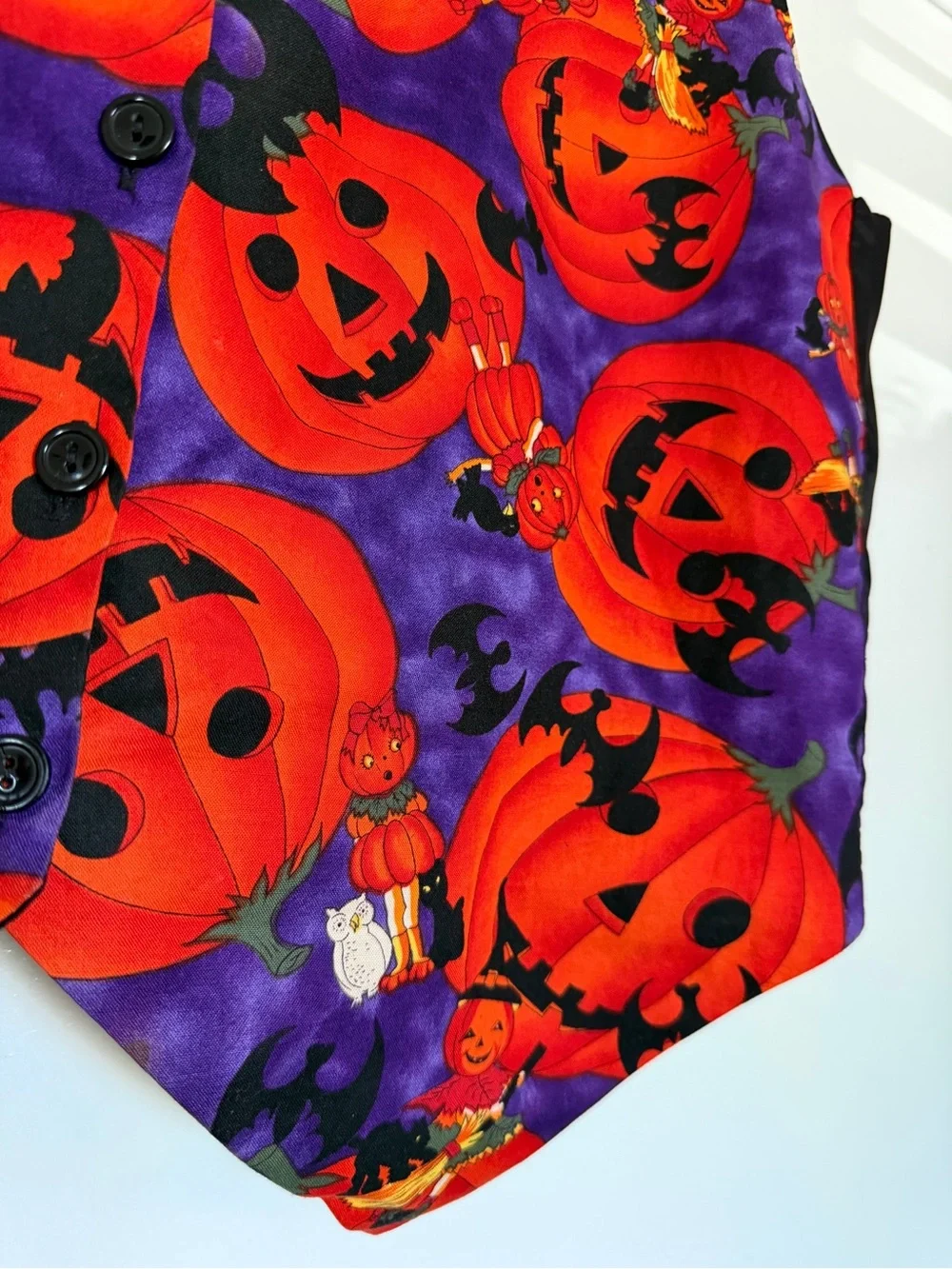 Kids Halloween Pumpkin Vest in Purple and Orange -
